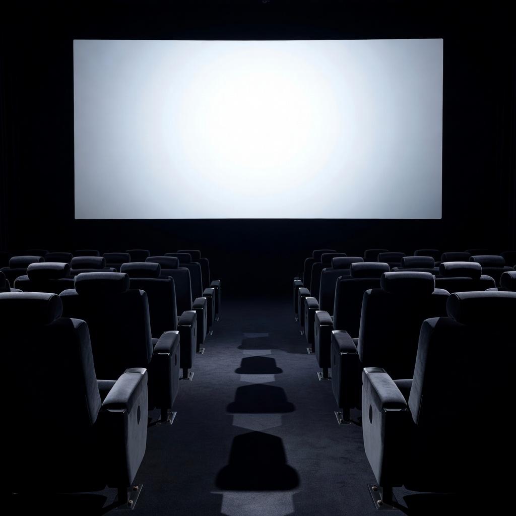 Darkened seats in a quiet screening room